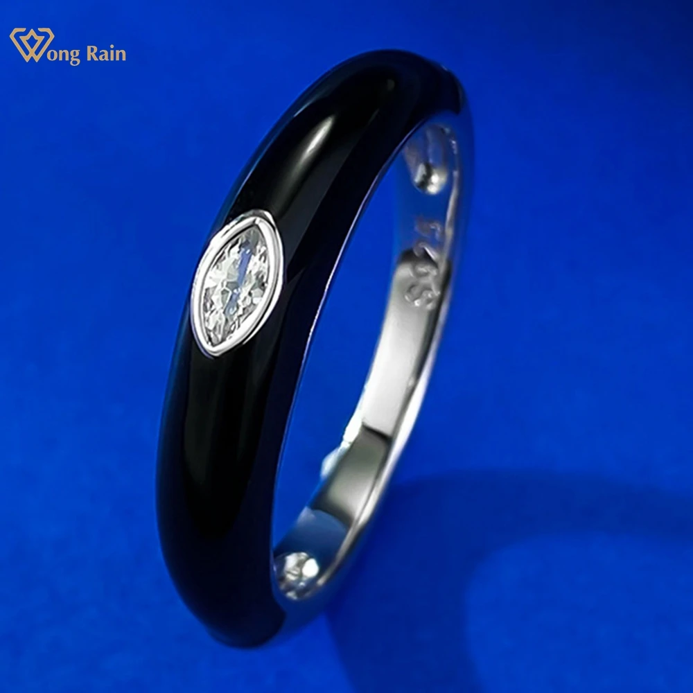 

Wong Rain 100% 925 Sterling Silver Marquise Cut Lab Sapphire Gemstone Personality Ring For Women Fine Jewelry Gifts Wholesale