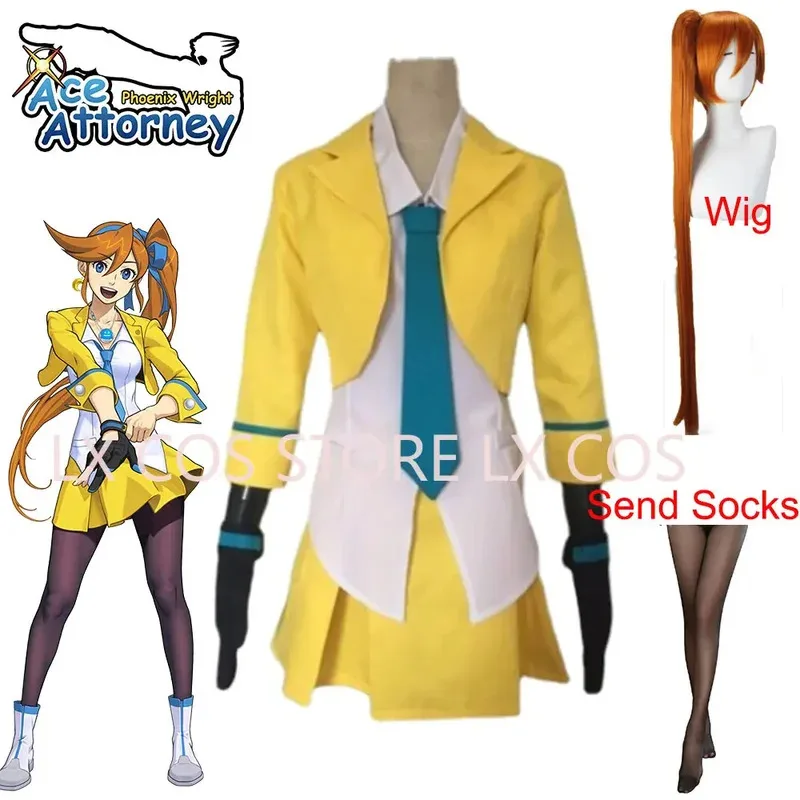 

lili 123Anime Ace Attorney Athena Cykes Cosplay Costume Adult Outfits Halloween Party Dress School Uniform Cos Clothes