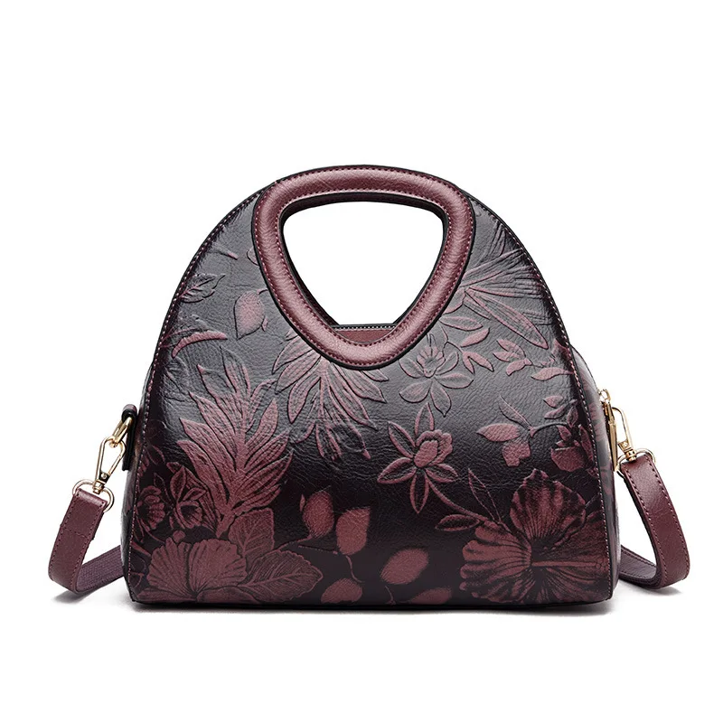 

New Chinese Style For Mothers, 2024 New Crossbody Hand-Held Embossed Women's Bag, Grand And High-End, Middle-Aged Mother's Bag