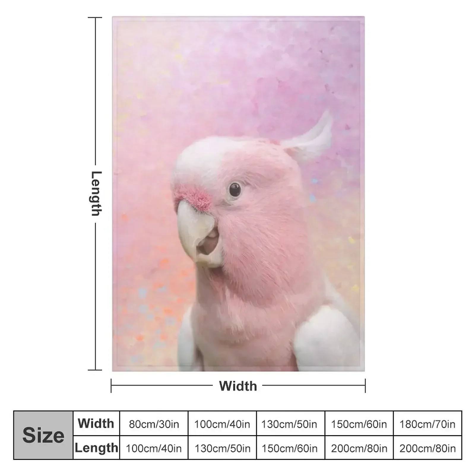 Pink Cockatoo 01 Throw Blanket Beach Personalized Gift Softest Loose Travel wednesday Blankets