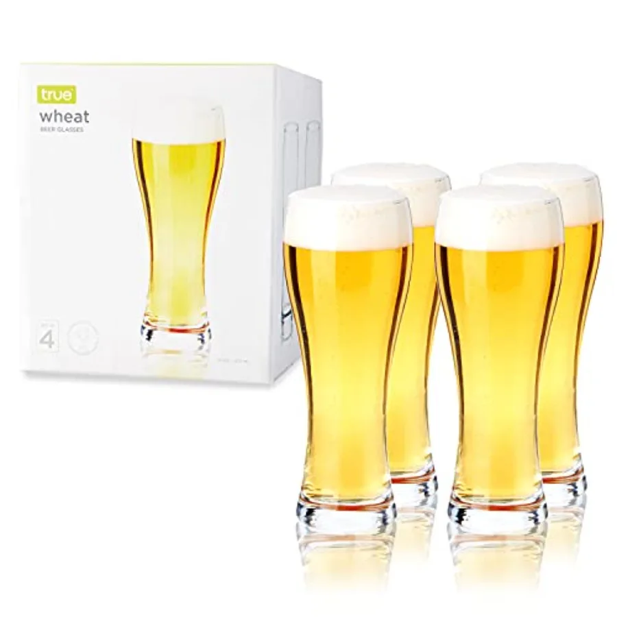 Clear Glasses for Pilsner, Belgian Ales, and Craft Beers, Birthday Party, Holiday, Game Night, Beer Gifts for Men, Durable Home