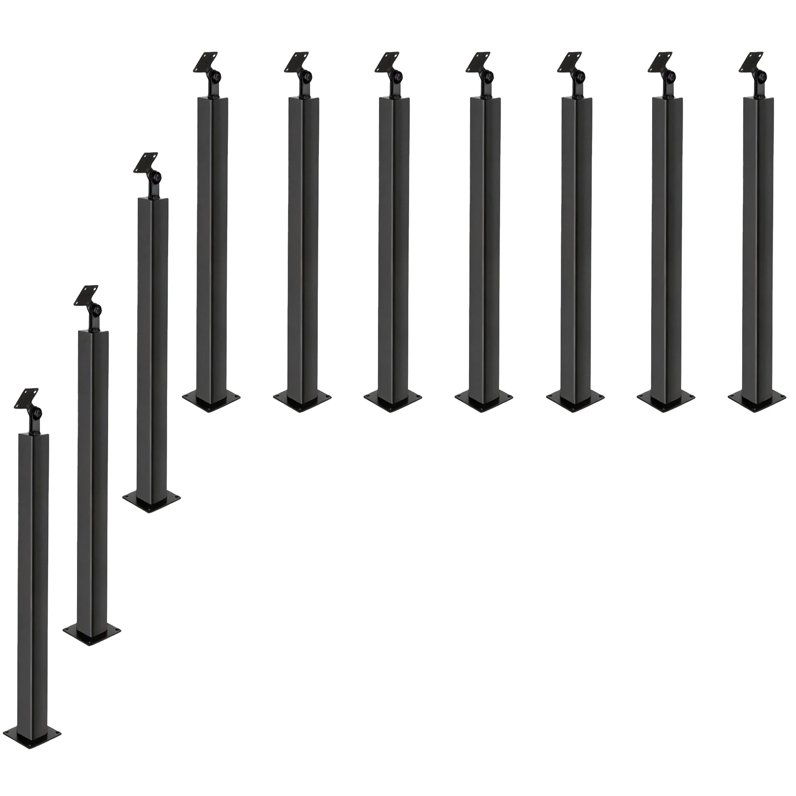 

35/37inch Stair Railing Post Stair Railing Spindles with Screws Kit 270°Adjustable (Handrail Not Included) for Deck Balcony