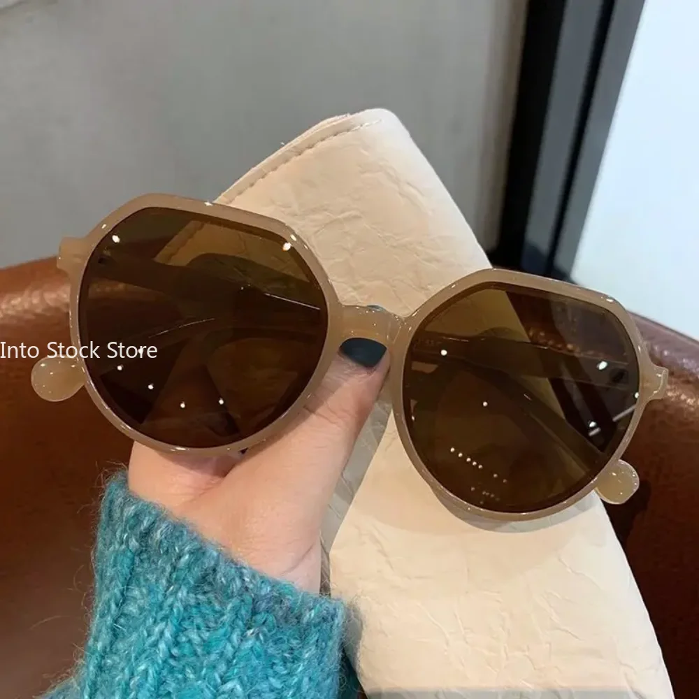 Fashion Style All-match Trend Sunglasses Personalized Round Frame Sunglasses Ins Trend Candy Color Big Frame Sunglasses