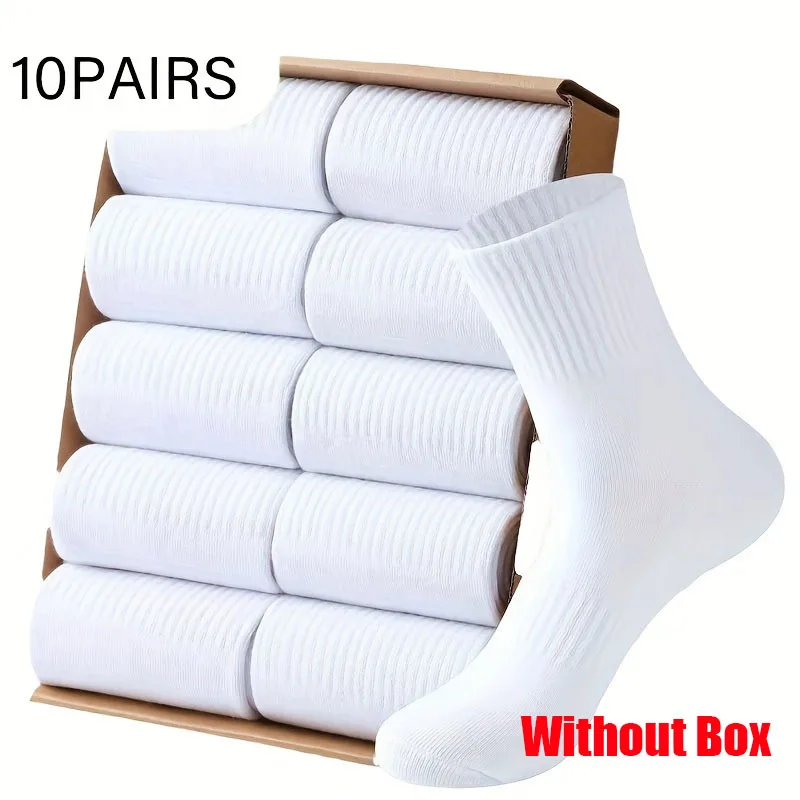 

Men's Sports Socks, 10 Pairs of Medium Tube Socks, Suitable for All Seasons, Soft and Breathable, Leisure Sports and Business