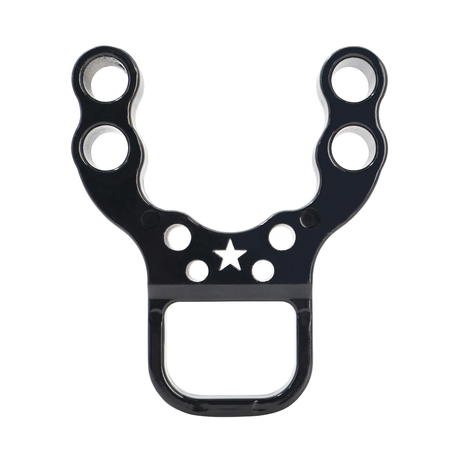 

Black Four-hole Aluminum Alloy Slingshot Head Homemade Slingshot Special Accessories Long Slingshot Assembly Parts