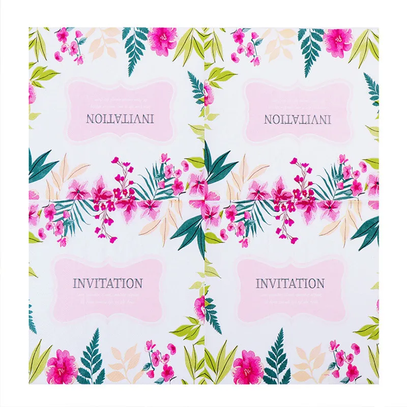 20pcs Flamingo Paper Napkin Summer Tropical Wedding Decoration Tissues Hawaii Bachelorette Party Decoration