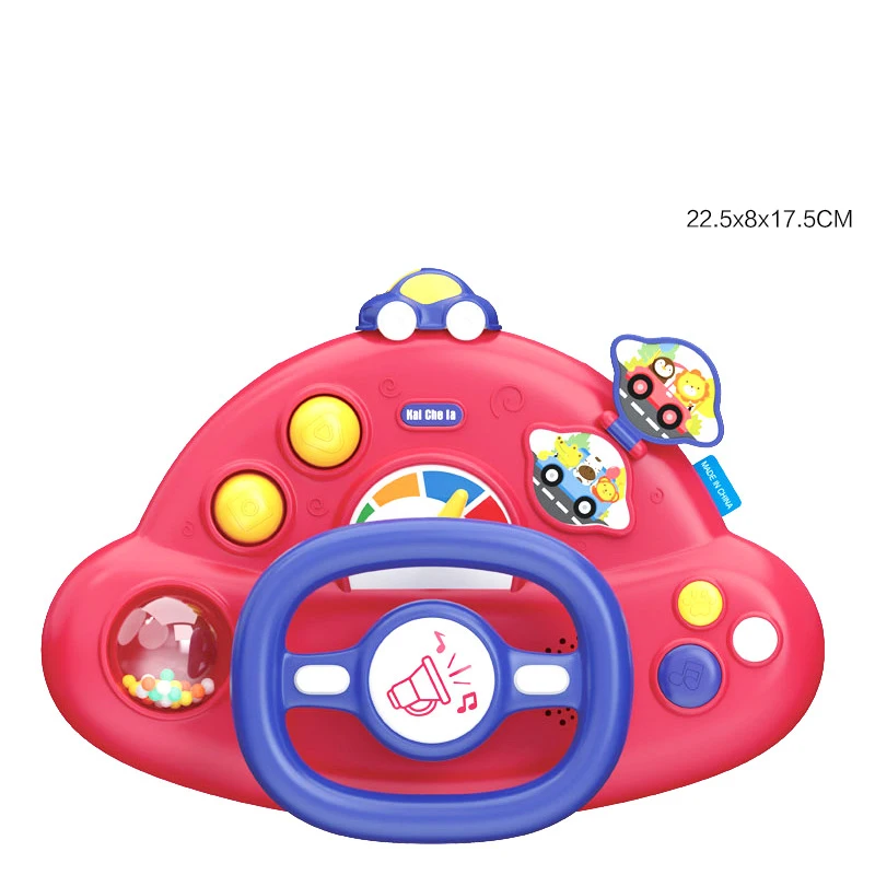 Creative Simulation Car Co-pilot Steering Wheel Toys With Suction Cups Large 360 ° Rotating Steering Wheel With Music Kids Toys