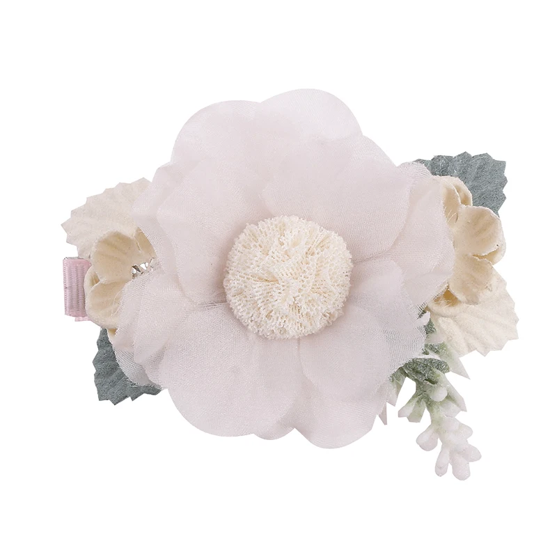 3pcs/set Artificial Flower Hairclip for Baby Handmade Hairpin Little Girl Bride Wedding Party Barrette Princess Hair Accessories