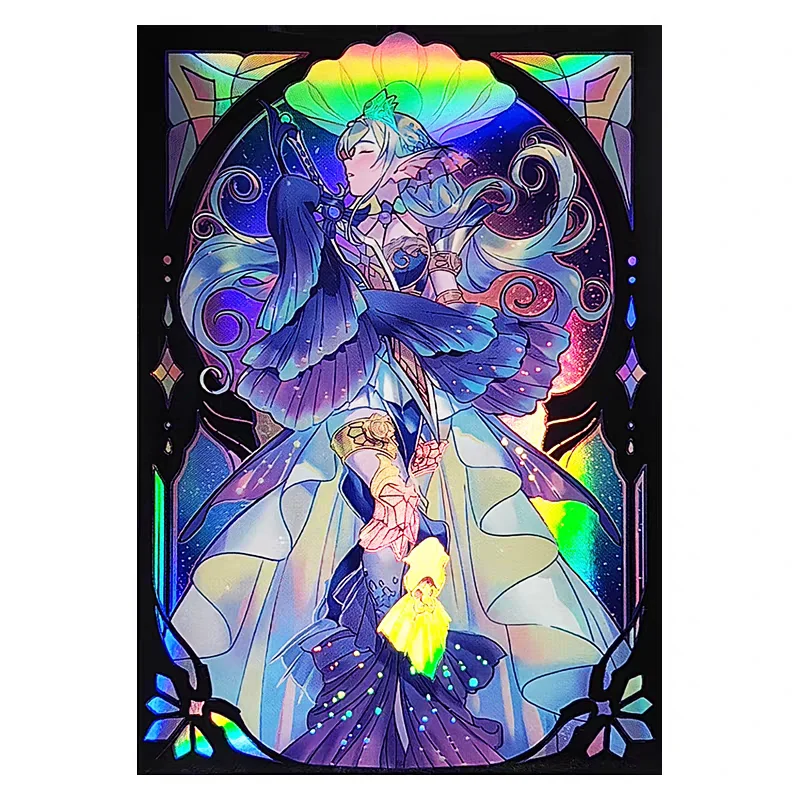 50 szt. 63x90mm Holograficzne, odporne na rozdarcia etui na karty YGO, ochronne obudowy z efektem flash, osłonki YGO