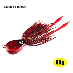 Countbass 1pc 80g 2.8oz Salty Rubber Jigs, Bottom Madai jigs with rubber hook, Squid trolling Fishing Lures, Snapper Jigs