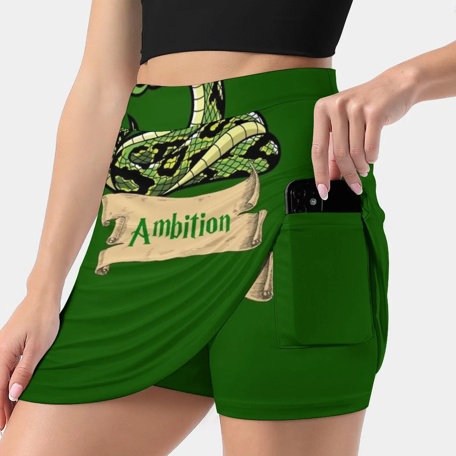 Ambition 14 Women's skirt Mini Skirts A Line Skirt With Hide Pocket Slytherin Slytherin House Slytherin Salazar Hufflepuff