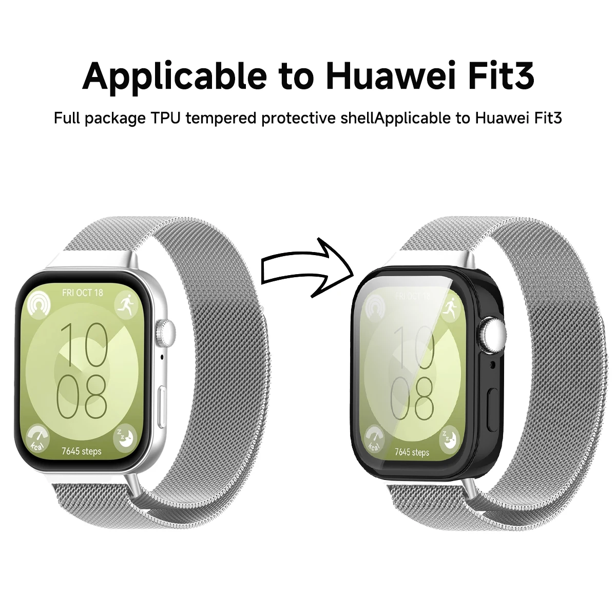 Funda protectora completa para reloj inteligente Huawei Fit 3, carcasa protectora de pantalla de TPU suave, accesorios para Huawei Fit3