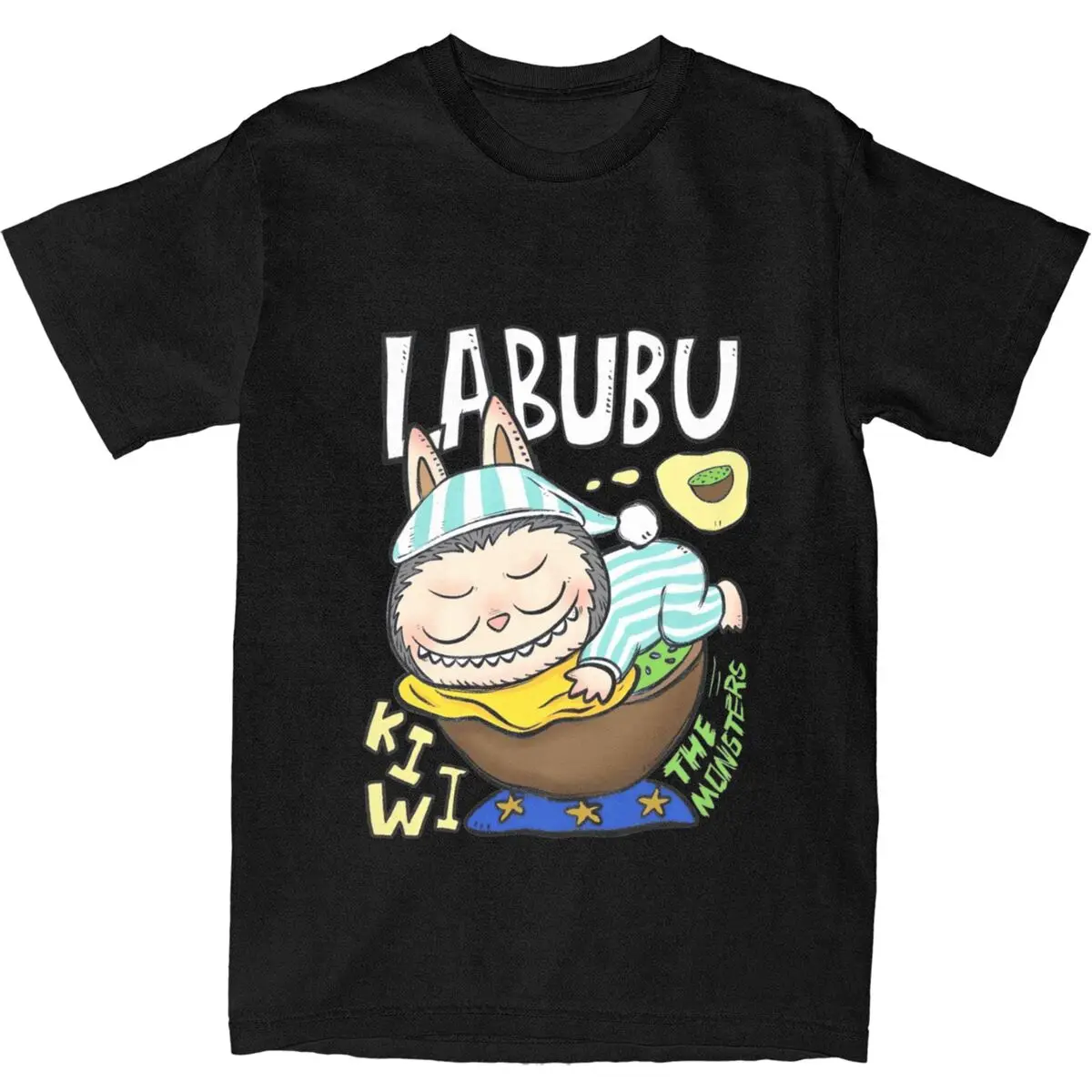 Couple T Shirt POP MART Labubu Sleep Cute Cartoon 2 By Popmart T-Shirts Hip Hop Beach Tees Y2K Basic Cotton Tops Plus Size 5XL