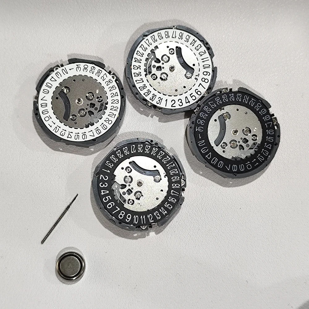 For VK63 High Accuracy Quartz Chronograph Movement Date At 3/6 O'clock White/Black Windows Multifunctional Men‘s Watch Movements