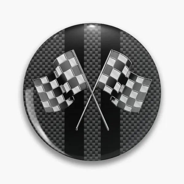 Black Carbon Fibre Fiber Racing Stripes  Soft Button Pin Clothes Brooch Gift Creative Cute Badge Cartoon Hat Funny Metal