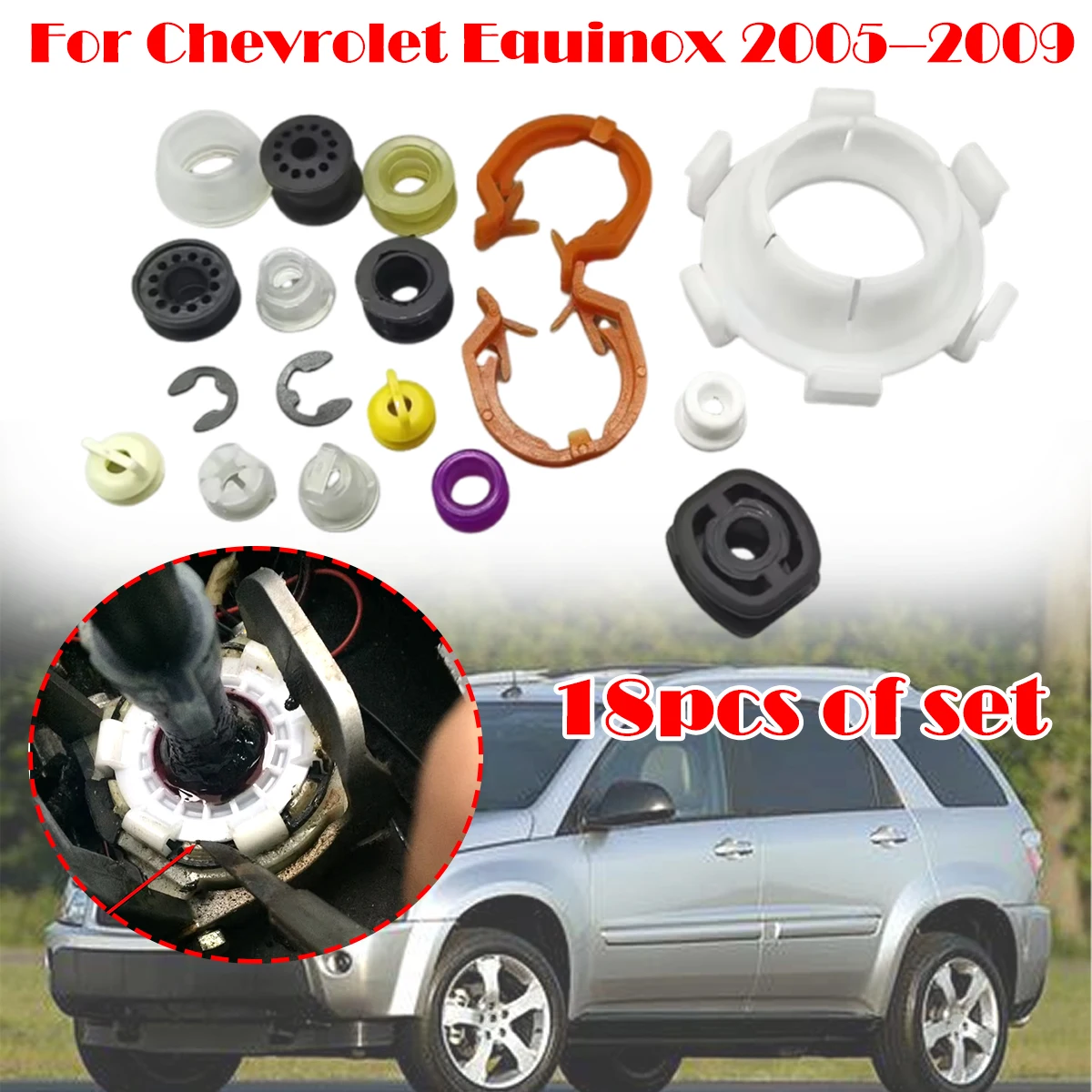 

Auto Manual Gear Shift Cable Bushing set For Chevrolet Equinox 2005 2006-2009 Lever Linkage Shifter Sleeve Grommet Replacement