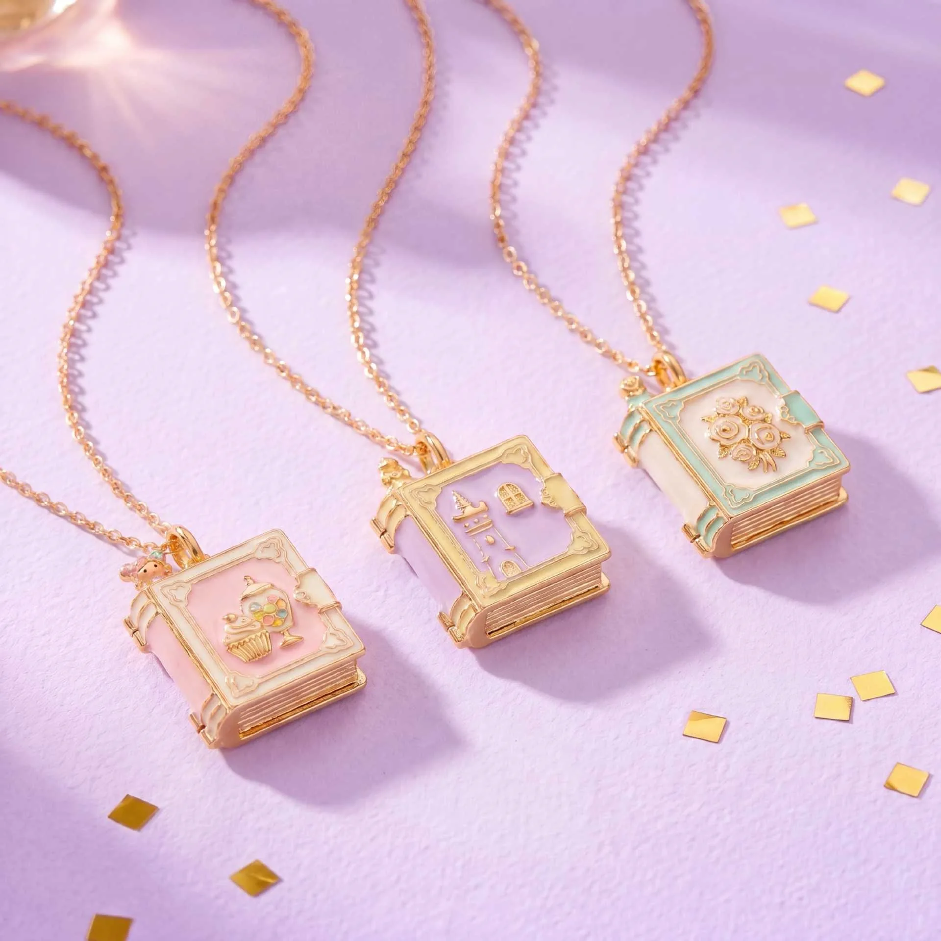 New Fashion Book Opening Pendant Necklace Fashion Princess Fairy Tale Pendant Necklace Enamel Elf Necklace Jewelry Accessory view 4