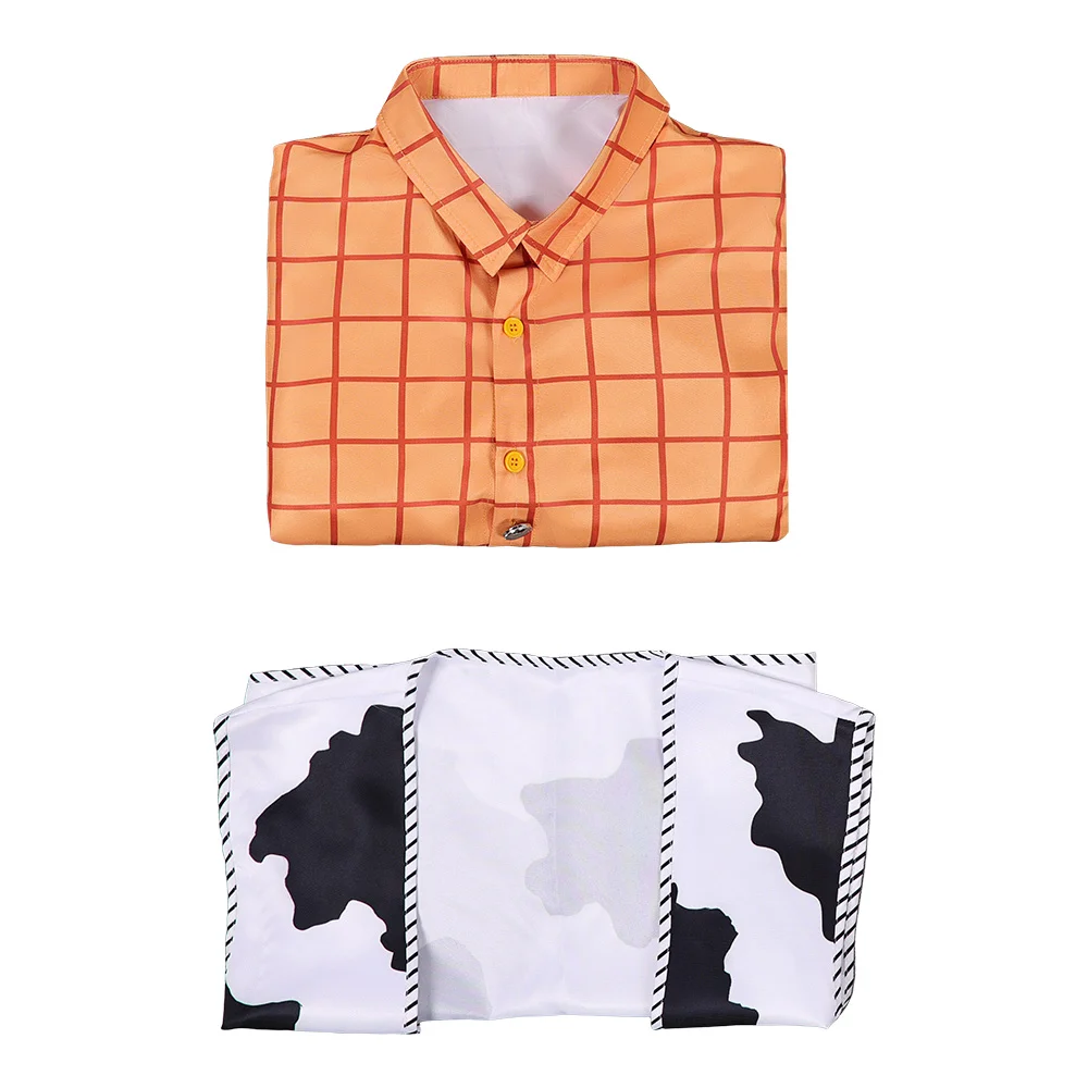 Woody Cosplay Costume Adult Men Long Sleeve Shirts Hat Cap Scraf Disguise Roleplay Fantasia Outfit Halloween Carnival Party Suit view 6