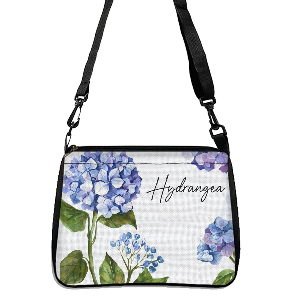 Blue Hydrangea, Bicycle Printed Crossbody Bag, Fashionable Shoulder Bag, Double-sided Printed Shoulder Bag Daily Casual Bag 5.21