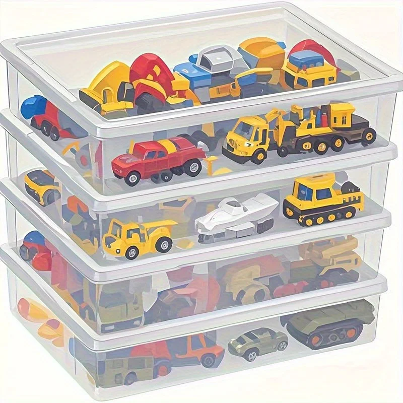 Durable Transparent Plastic Storage Box with Flip Lid, Multi-purpose Sealed Organizer for Home Game Room Short Description