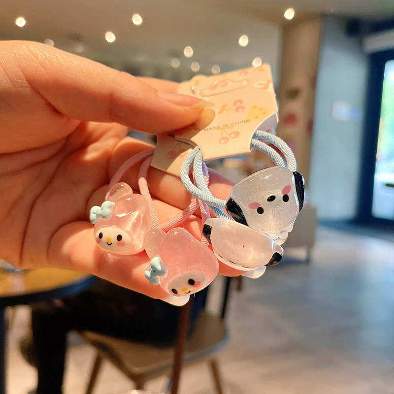 2 Stuks Cartoon Kt Kitten Pochacco Cinnamoroll Haartouw Voor Vrouwen Meisjes Sweet Fashion Hoofdtooi Haarbanden Accessoires Geschenken