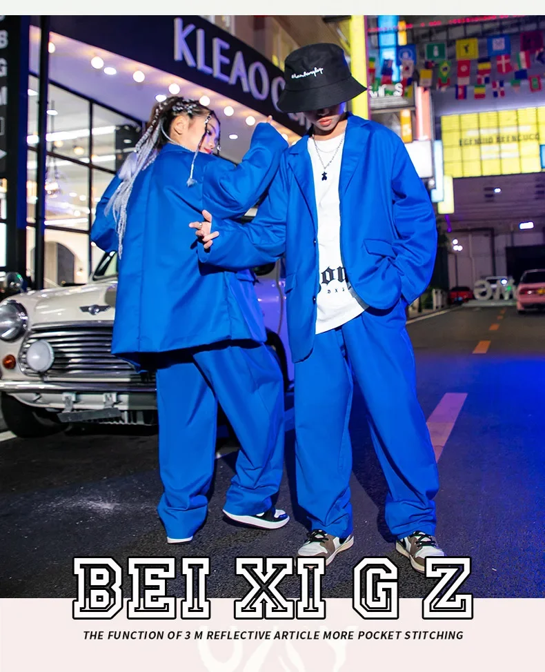 Kinder Jazz Hip Hop Street Dance Kostüme 3-teiliges Bühnenoutfit für Jungen Mädchen Kinder Tanzshow-Kleidung Größe 120-180cm – Detail 5