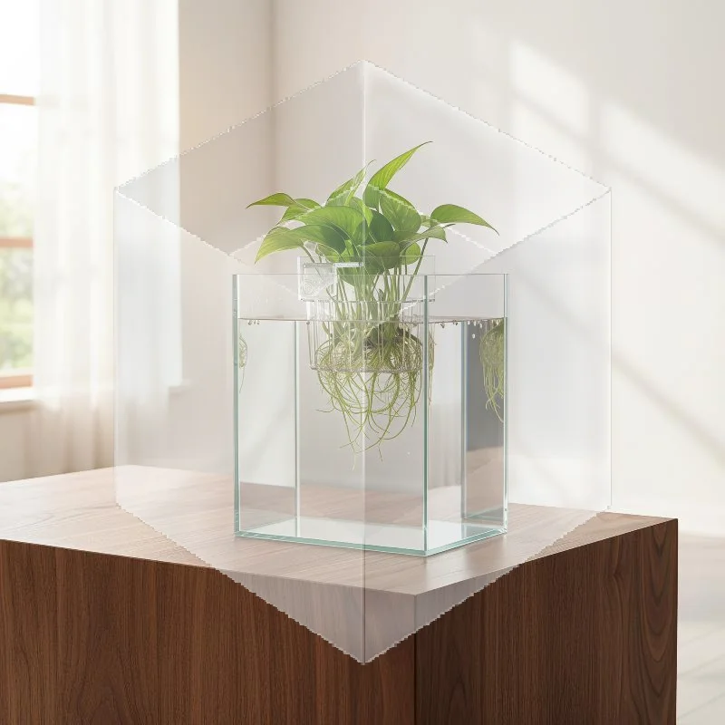 Aquarium Plant Easy To Grow - Vaso Hidropônico Suspenso Transparente para Aquário,