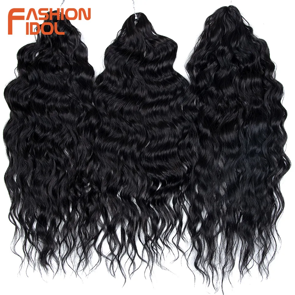 FASHION IDOL 24 Zoll Deep Wave Kunsthaar zum Flechten, Ombre Blonde Twist Crochet Lockenhaar für Alltag & Cosplay – Detail 10