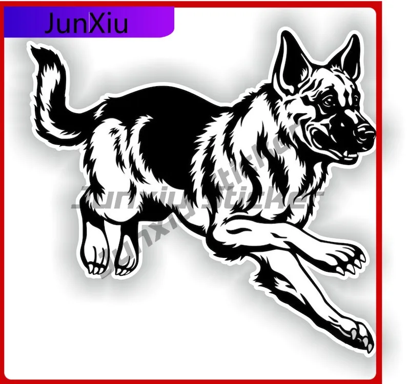 

German Shepherd Sticker Dog Funny Unique Wall Window Anti UV Body Decoration Vinyl Decal For Car Truck SUV Window Bumper Laptop
