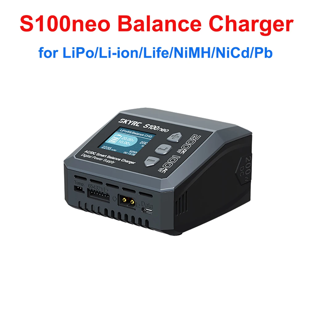 

SkyRC S100neo Balance Charger AC100W DC200W 12A Smart LiPo Battery RC Charger Discharger for LiPo/Li-ion/Life/NiMH/NiCd/Pb