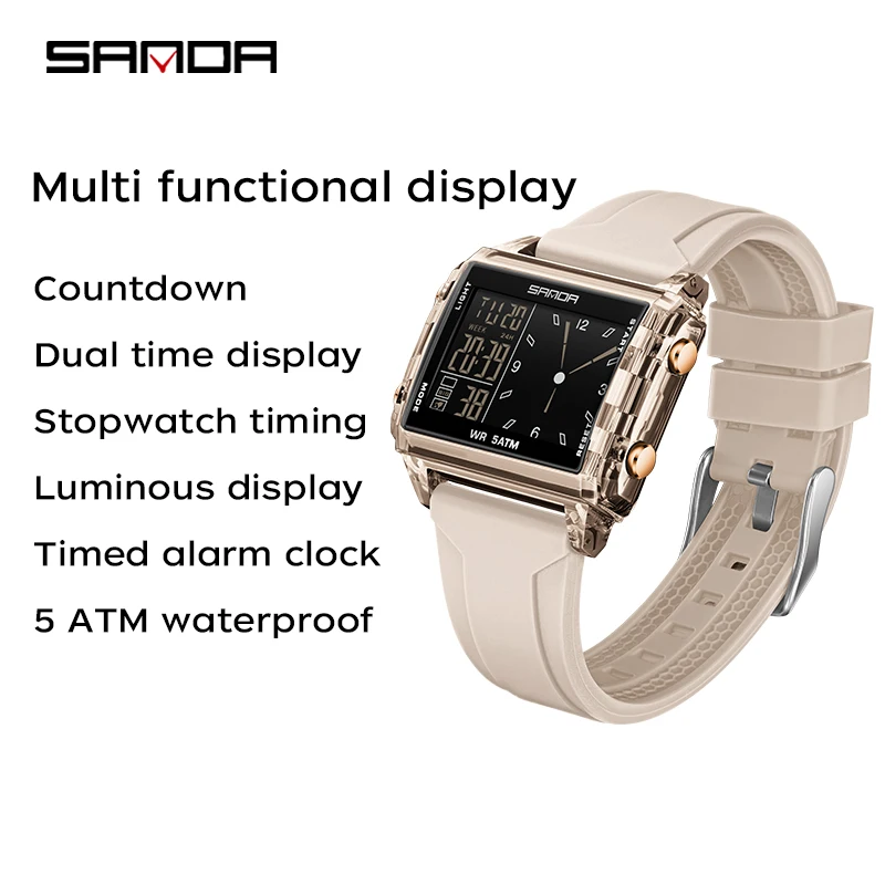 SANDA 6273 Men's Waterproof Dual Time Watch