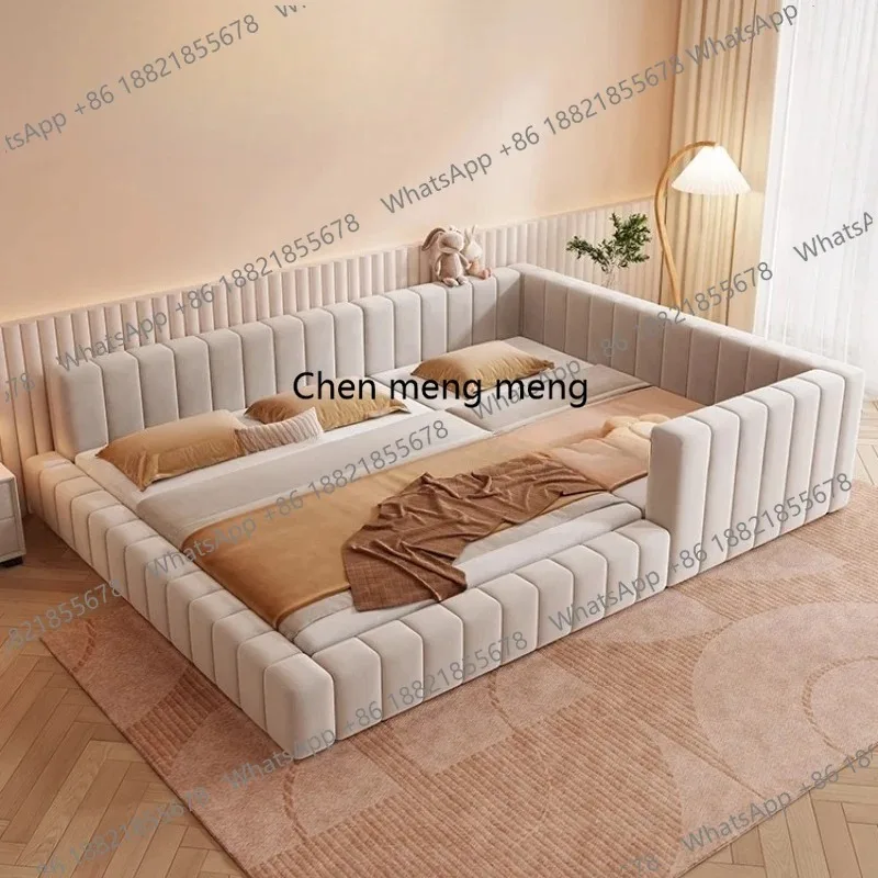 E136 Second-child Family Bed 4-person Parent-children Bed Master Bedroom 2.4m Separable Double Bed King Size 1.8m Tatami Furnitu