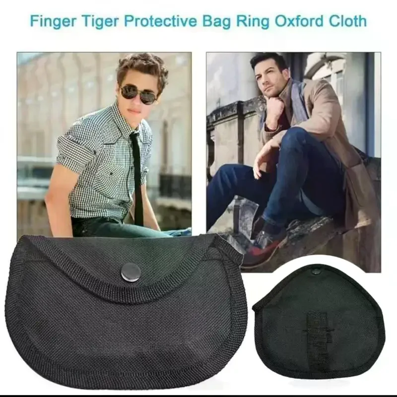 1Pc Shockproof Brass 4 Finger Tool Protection Bag With Soft Lining Hanging Buckle Tool Waist Bag For Small Parts Storage