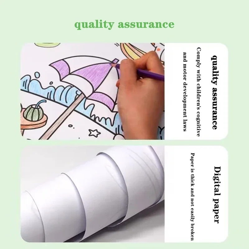 어린이용 드로잉 롤 컬러 필링 종이, 그래피티 스크롤 컬러링 종이 롤, DIY 페인팅 교육 완구, 12 미터