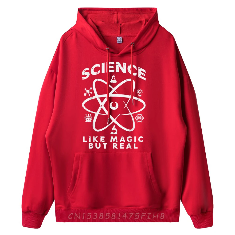 Science Like Magic But Real O Neck Sweatshrt Christmas Hoodies Long Sleeve Funny Printing Hoodies Geek Mens