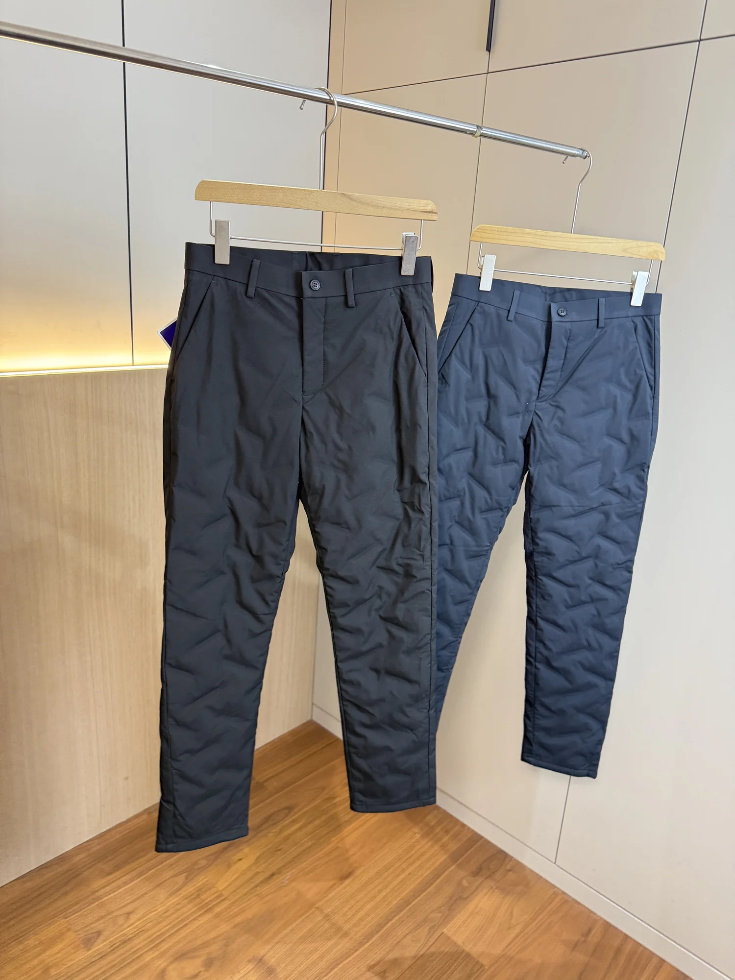 

Men's Faionable Urban Thiened 90 Du down Straight Leg Pants Lightweight Warm Commuter Pants Casual Long Trousers