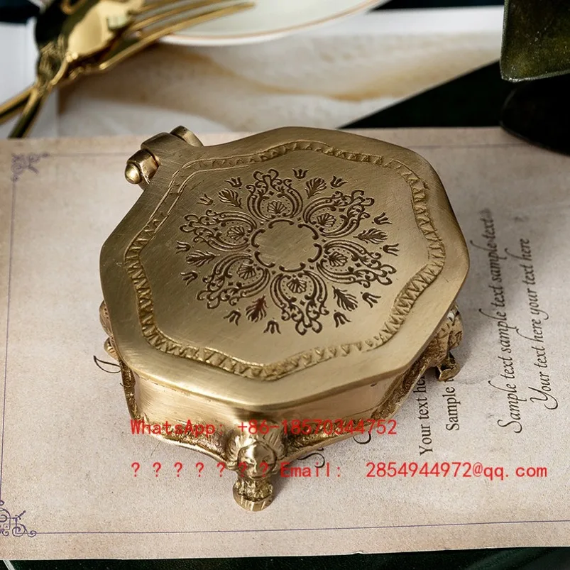 European Court Carved Jewelry Jar Handmade Retro Storage Jewelry Box