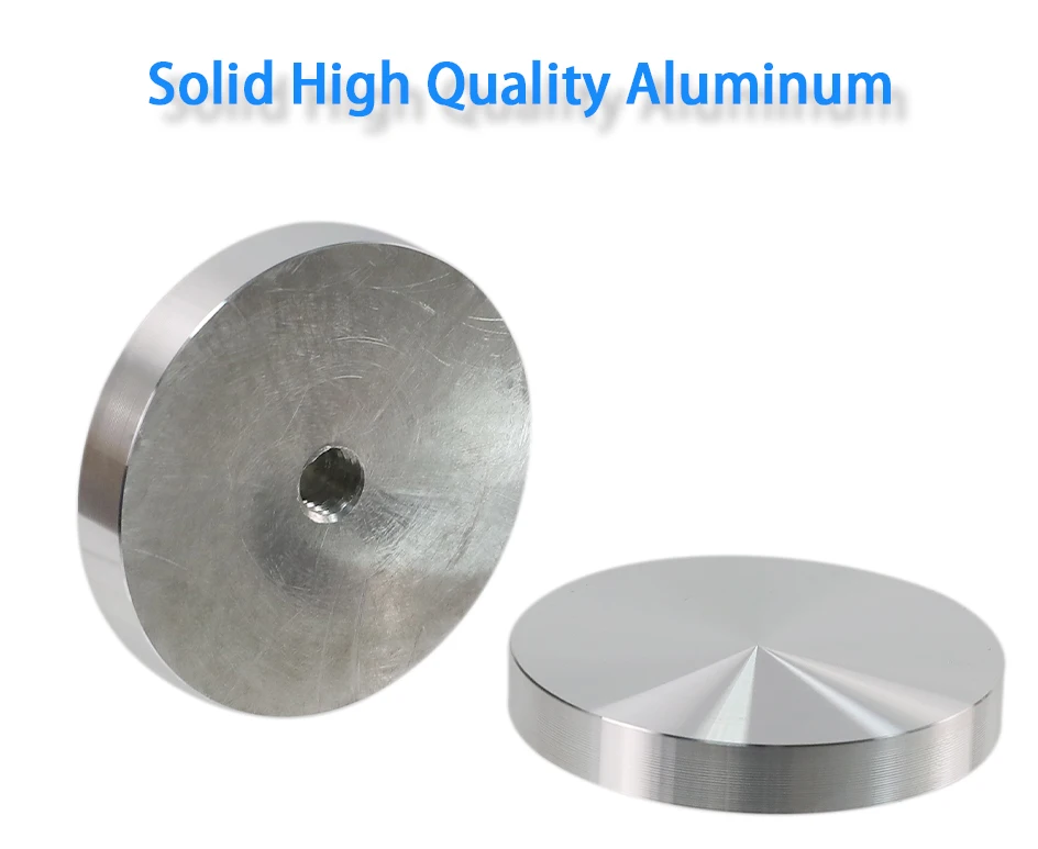 MUCKLILY 4 pièces Disque Aluminium Argenté Rond Adaptateur pour Table