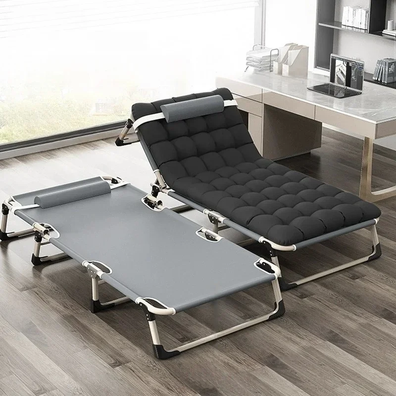 Rollaway Bed Single Bed Home Simple Nap Bed Office Outdoor Nap Camp Multi-Functional Recliner Chair Four Gears Adjustable Amagi
