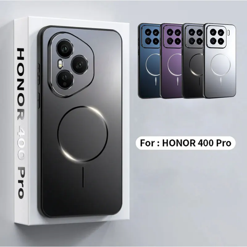 Für Honor 400 Pro Fall für Magsafe Magnetische Weiche Silikon Rahmen + PC Stoßfest Wireless Charge Zurück Abdeckung für Honor400 400pro