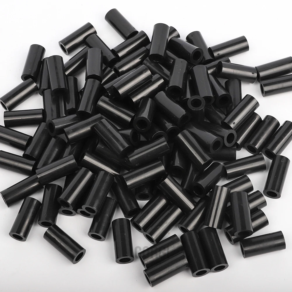 ABS Nylon Standoff Hollow 5/10/20/50Pcs M3 M4 M5 M6 M8 M10 M12 Black Non-Threaded Hollowed Spacer Round Washer PCB Board Screw