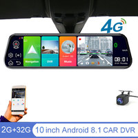 10 inch 4G Android 8.1 Car Mirror Bluetooth Camera Car Dvr ADAS GPS Dash Cam Dual Lens Video Recorder Auto recorder Registrar