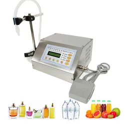 Machine de remplissage de liquide Gfk160, contrôle de remplissage numérique, pression sur l'eau, parfum, jus, lait, huile, petite bouteille, bocal, pompe à membrane