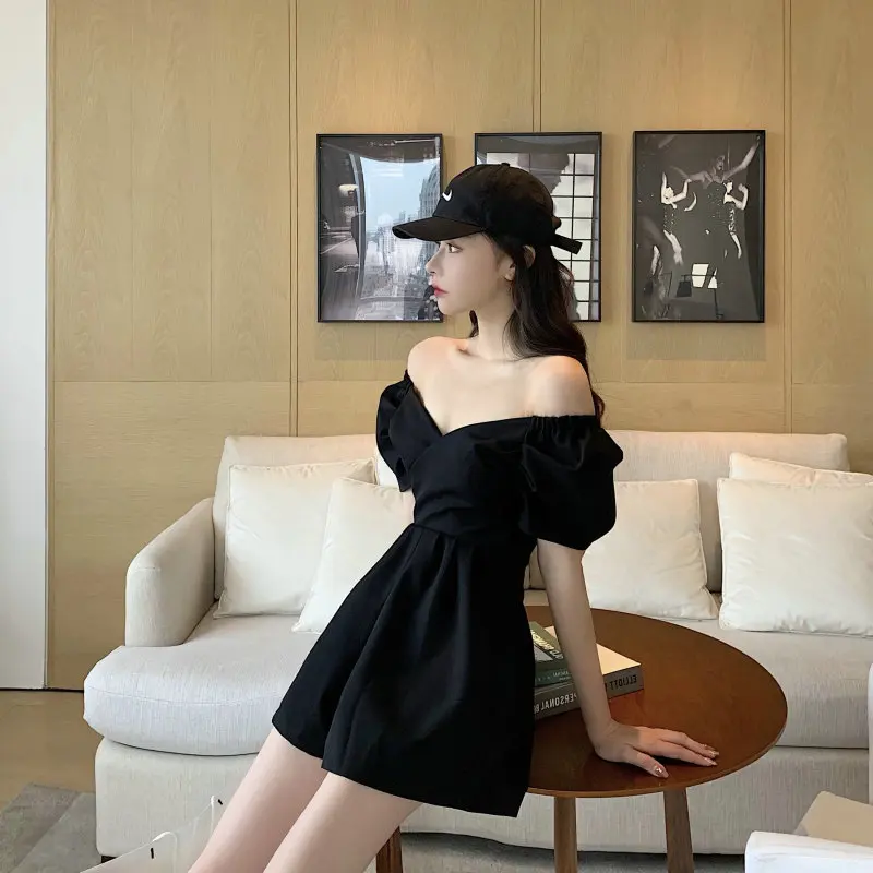 

Утягивающий комбинезон большого размера, летний новый комбинезон на одно плечо с широкими штанинами, повседневные брюки с высокой талией для женщин