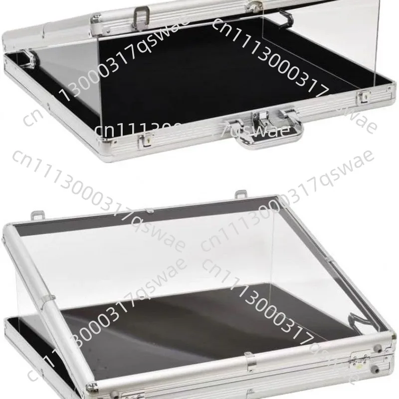 Acrylic Display Case with Lock Portable Card Storage Stand for Trade Show