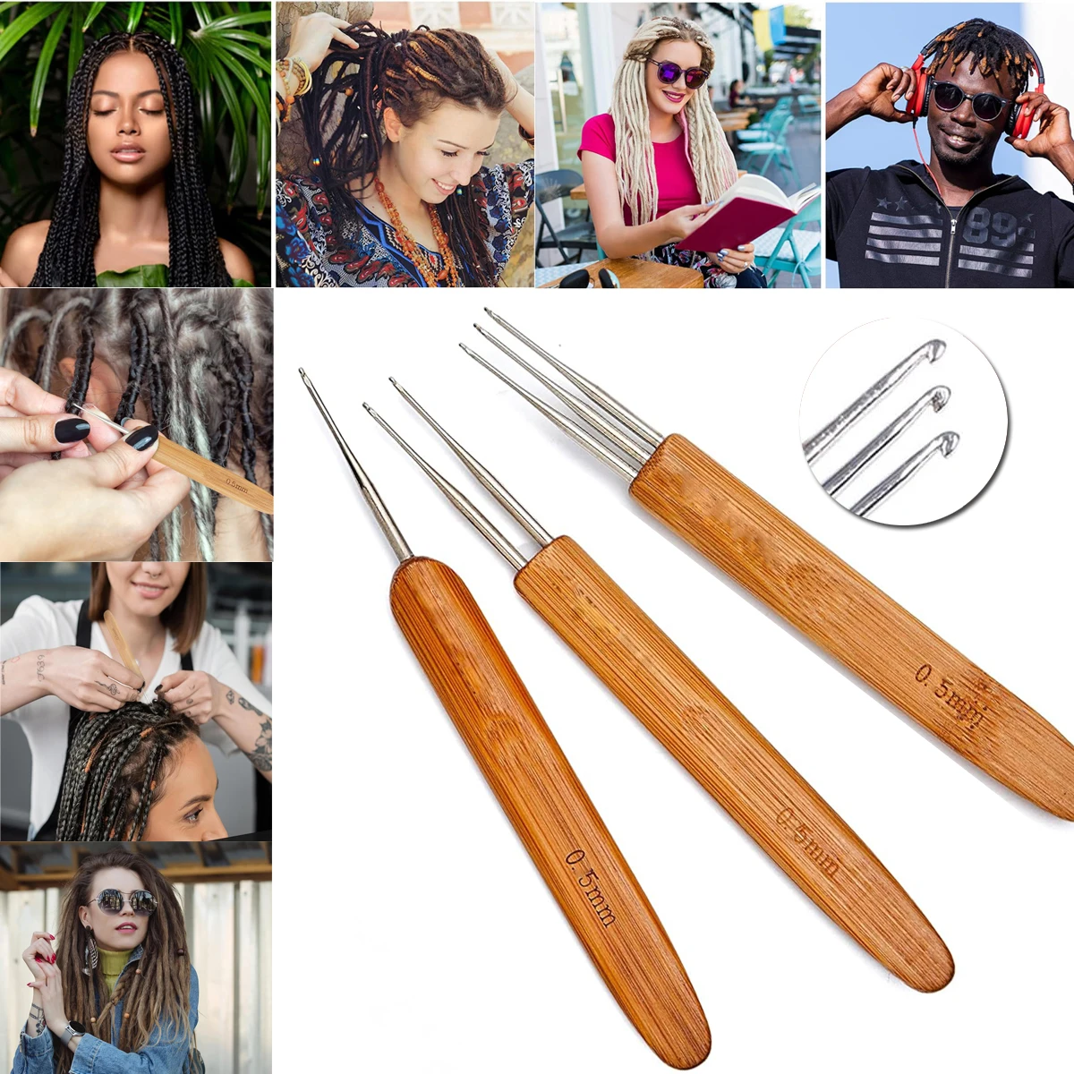 

1Pcs 0.5Mm 0.75Mm Dreadlock Needle Crochet Hook For Dread Hair New Quality Hook Needle For Crochet Braids