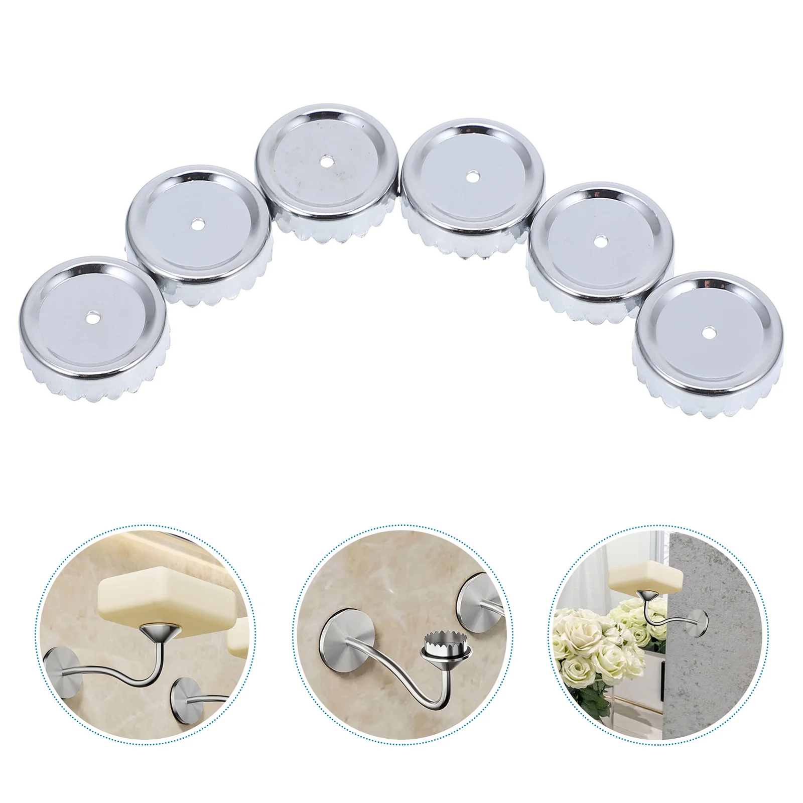 

6 Pcs Magnetic Holder Caps Stainless Steel Draining Rack Wall Mount Soap Dish Bathroom Supplies Soap Stand Parts for Friends