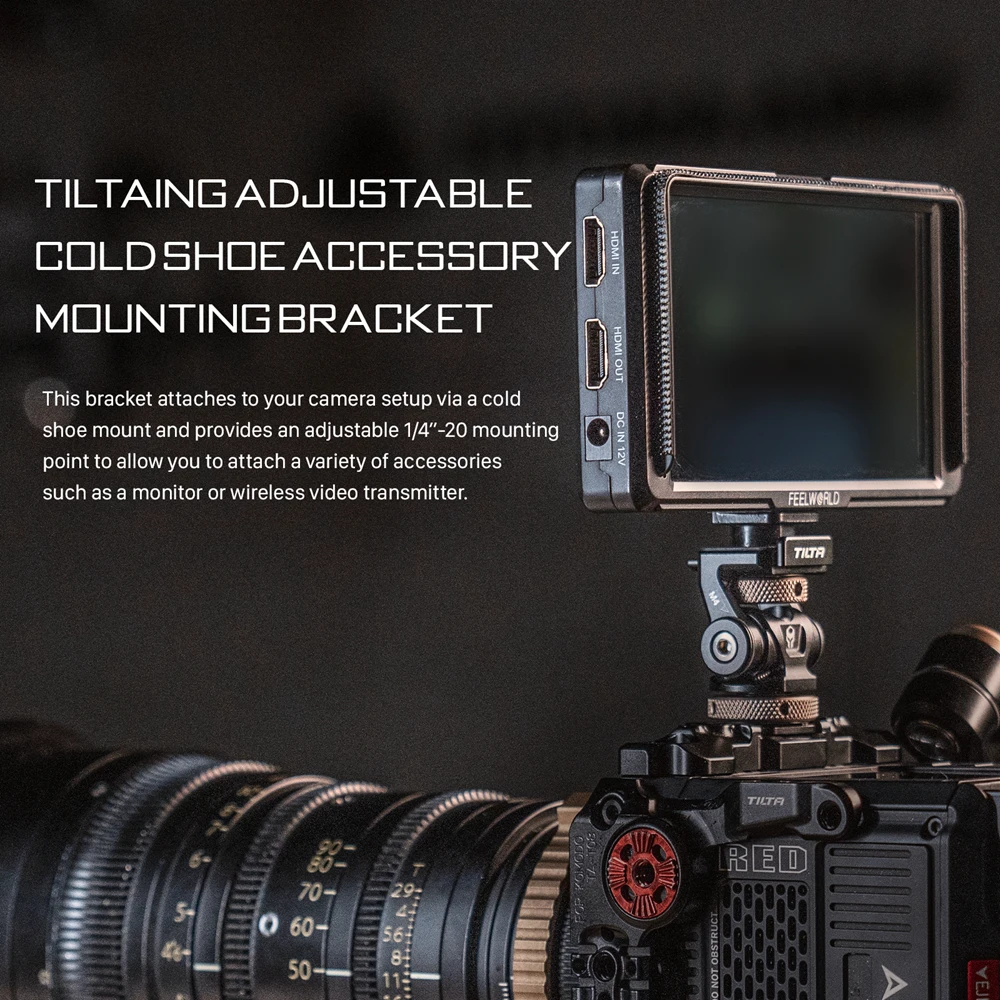 Tilta TA-AMB-B TA-AMB Adjustable Quick Release Monitor Holder Camera Clamp Swivel Tilt with Cold Shoe/ARRI/ NATO Monitor Mount