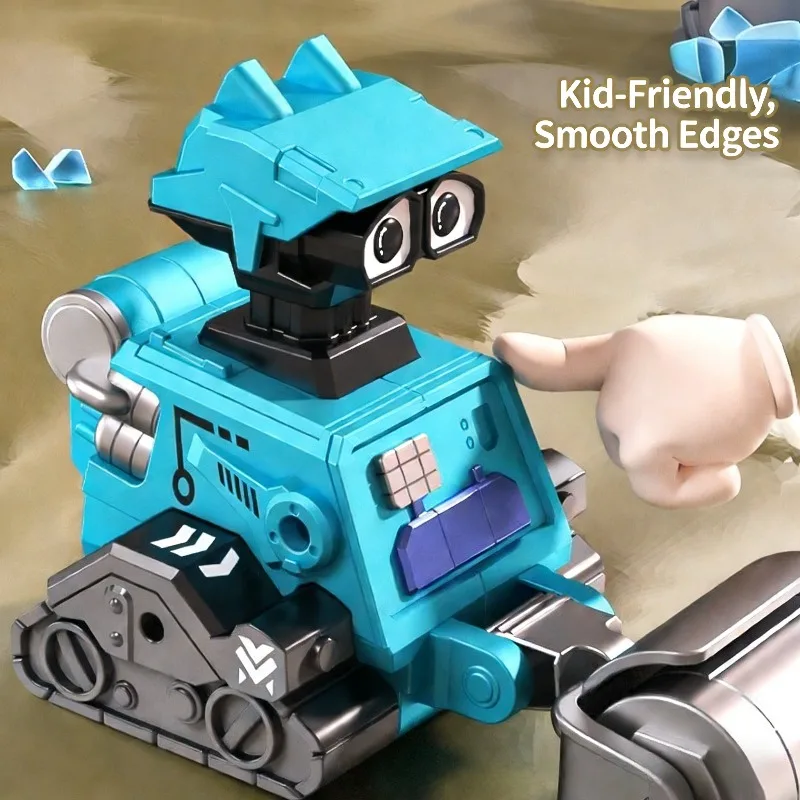 รถของเล่นเด็กแบบกด รถขุดขนาดเล็ก หุ่นยนต์ รถเลื่อนแบบเฉื่อย ข้อต่อเคลื่อนที่ ของเล่นเสริมพัฒนาการแบบโต้ตอบสำหรับพ่อแม่ลูก