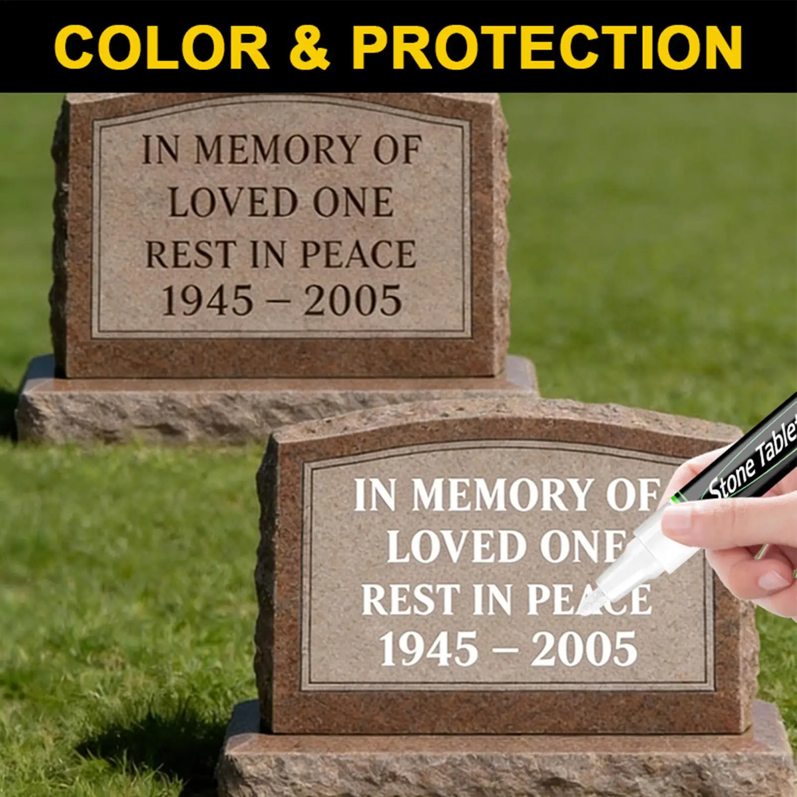 

Tombstone Marker Inscription Restoration Pen Oil Based Quick Dry Weatherproof Touch Up Paint Pen For Granite Stone